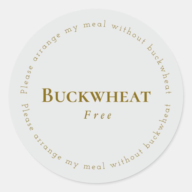 Sticker Rond Buckwheat-Free Request Sticker, Light-gray - Brown (Devant)