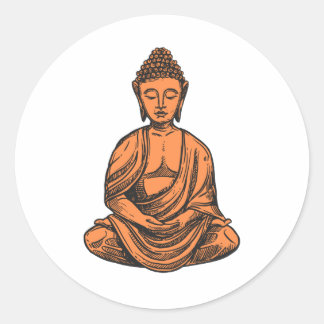 Sticker Rond Buda Minimalista