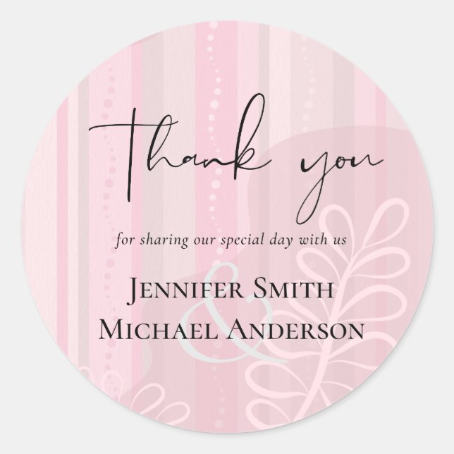 Sticker Rond Budget Dusty rose moderne Mariage Abstrait (Devant)