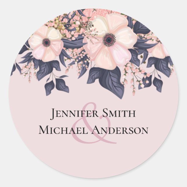 Sticker Rond Budget Mariage rose pâle (Devant)