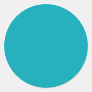 Sticker Rond BUDGET Paon Bleu Sarcelle Monochrome Mariage