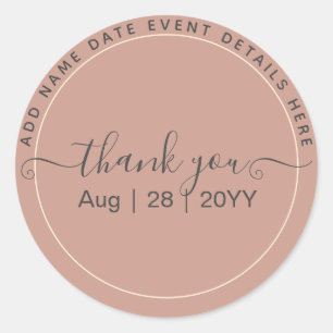 Sticker Rond BUDGET Terracotta Monochrome Mariage