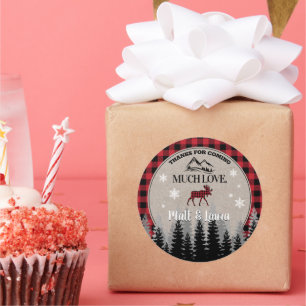 Sticker Rond Buffalo à carreaux Bûcheron Merci