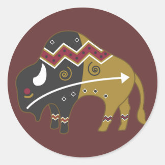 Sticker Rond Buffalo indien