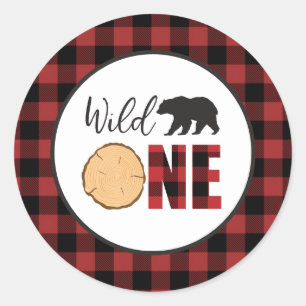 Sticker Rond Buffle d'ours sauvage déposé premier anniversaire