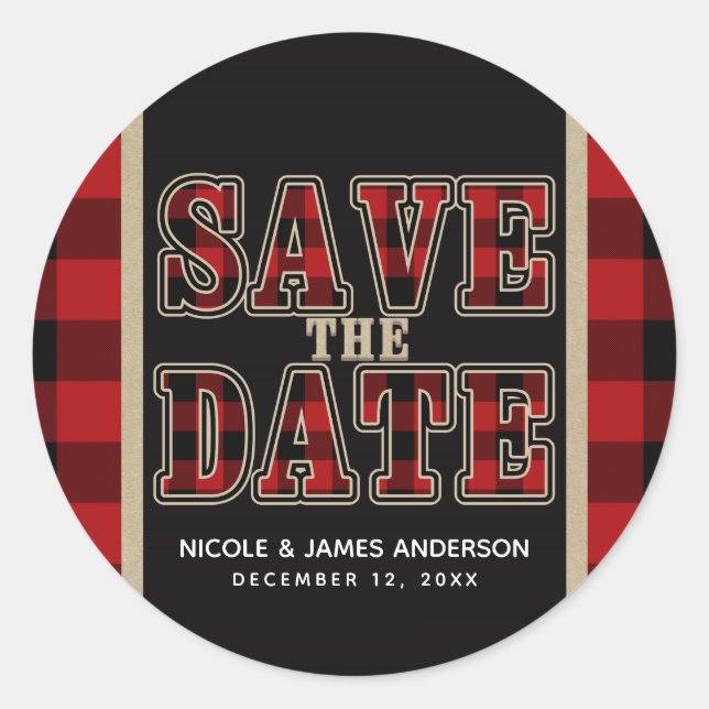 Sticker Rond Buffle rouge rustique noir plaqué Enregistrer la d (Devant)