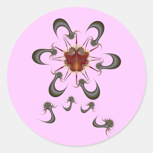 Sticker Rond Bug Dinoverna avec antivirus (Devant)