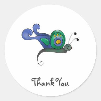 Sticker Rond Buggies de jardin ・ Papillon bleu et vert