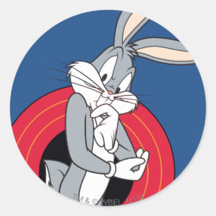 Sticker Rond BUGS BUNNY™ à travers les anneaux LOONEY TUNES™
