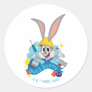 Sticker Rond BUGS BUNNY BUILDERS™  Art du personnage BUGS BUNNY