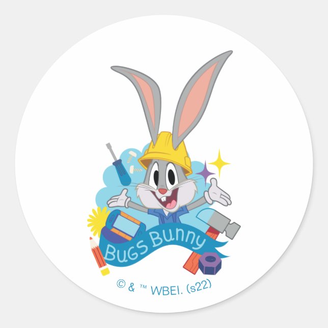 Sticker Rond BUGS BUNNY BUILDERS™| BUGS BUNNY™ Character Art (Devant)