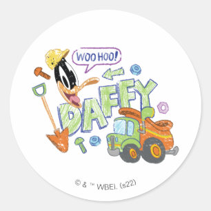 Sticker Rond BUGS BUNNY BUILDERS™ Croquis artistique de DAFFY