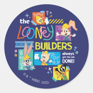 Sticker Rond BUGS BUNNY BUILDERS™ Le Collage des Looney Builde