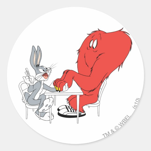 Sticker Rond BUGS BUNNY™ et Gossamer (Devant)