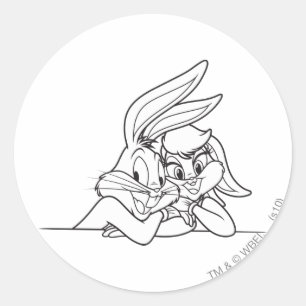 Sticker Rond BUGS BUNNY™ et Lola Bunny 3