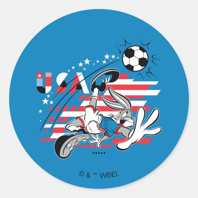 Sticker Rond BUGS BUNNY™ Team USA Soccer Graphic (Devant)