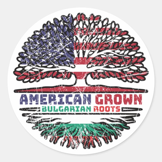 Sticker Rond Bulgaria Bulgarian US American USA United States (Devant)