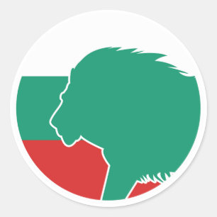 Sticker Rond Bulgarie Lion drapeau animal national bulgare