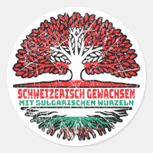 Sticker Rond Bulgarisch Schweizer Baum Wurzel