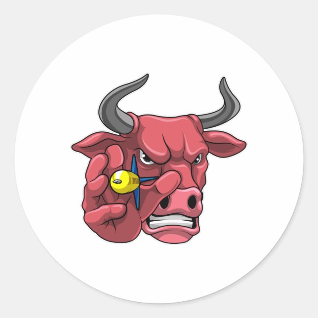 Sticker Rond Bull aux fléchettes avec Dart (Devant)