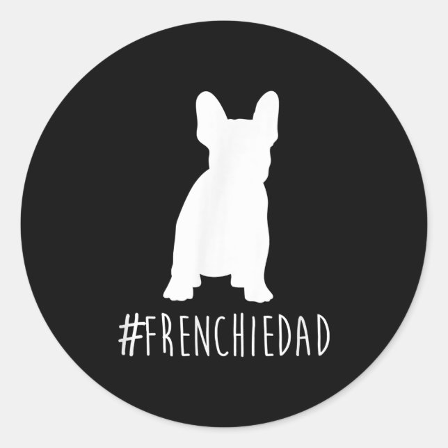 Sticker Rond Bulldog Lover | Frenchie Papa Français Bulldog Pap (Devant)
