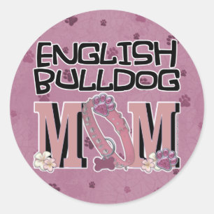 Sticker Rond Bulldog MOM anglais