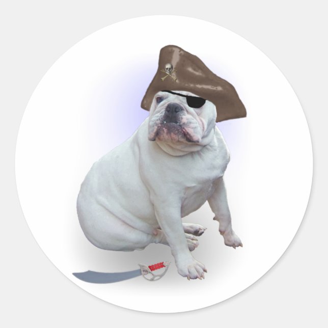 Sticker Rond Bulldog Pirate (Devant)
