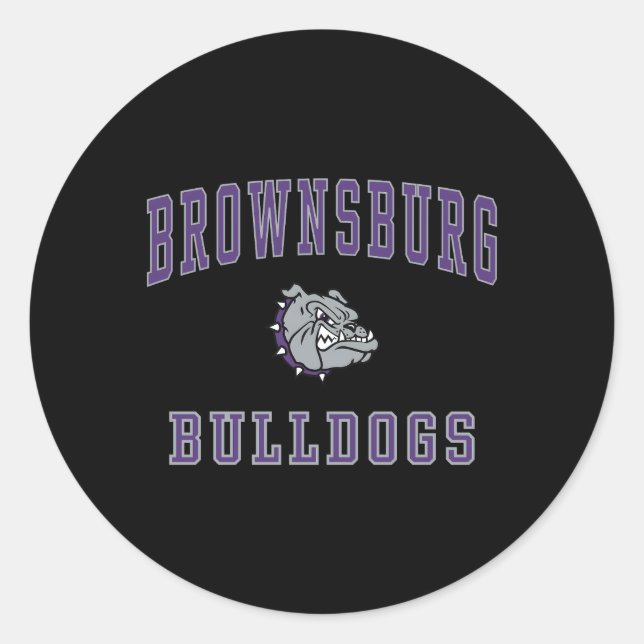 Sticker Rond Bulldogs du lycée de Brownsburg C1 (Devant)