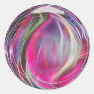 Sticker Rond Bulle de savon en marbre numérique