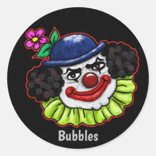 Sticker Rond Bulle le clown Déplaisant