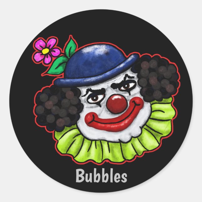 Sticker Rond Bulle le clown Déplaisant (Devant)