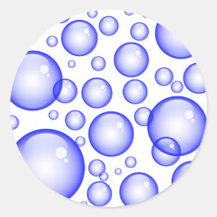 Sticker Rond Bulles bleues