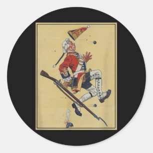 Sticker Rond Bulles de Dodges du soldat britannique Redcoat - A