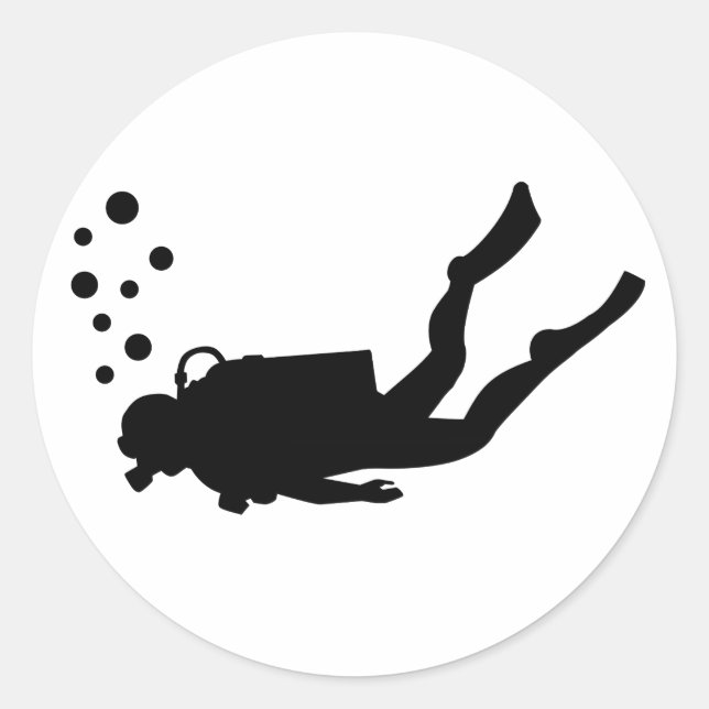 Sticker Rond Bulles de plongée sous-marine (Devant)