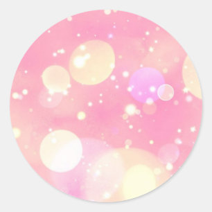 Sticker Rond Bulles roses de scintillement