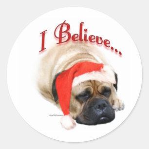Sticker Rond Bullmastiff I croient - l'autocollant
