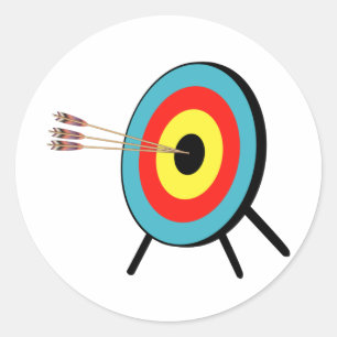 Sticker Rond Bullseye à trois flèche