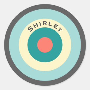 Sticker Rond Bullseye combiné gris par Shirley Taylor