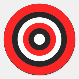 Sticker Rond BullsEYE Rouge Noir Blanc