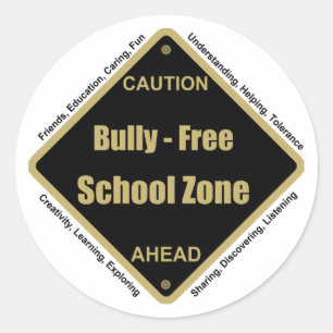Sticker Rond Bully - Zone école libre