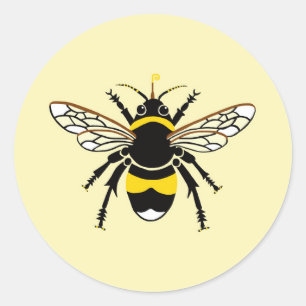 Sticker Rond Bumble BEE - Conservation - Ecologie - jaune