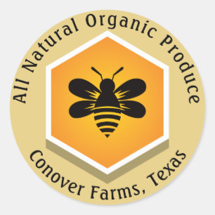 Sticker Rond Bumble Bee Produits Bio