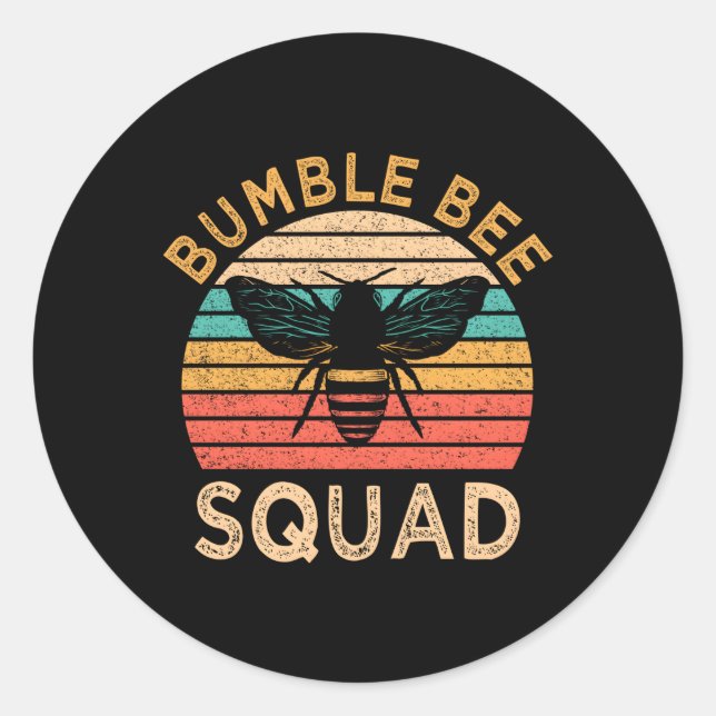 Sticker Rond Bumble Bee Squad Bumblebee Beekeepers Family Team (Devant)