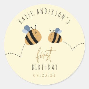 Sticker Rond Bumblebebe Jaune mignonne d'aujourd'hui