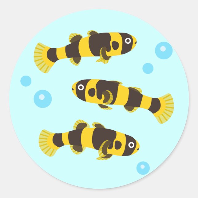 Sticker Rond Bumblebee Goby Fish (Devant)