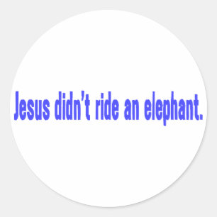 Sticker Rond Bumper éléphant Jesus No Ride