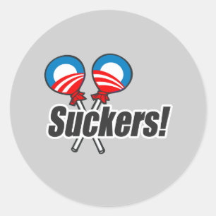 Sticker Rond Bumpersticker anti-Obama - Suckers 2