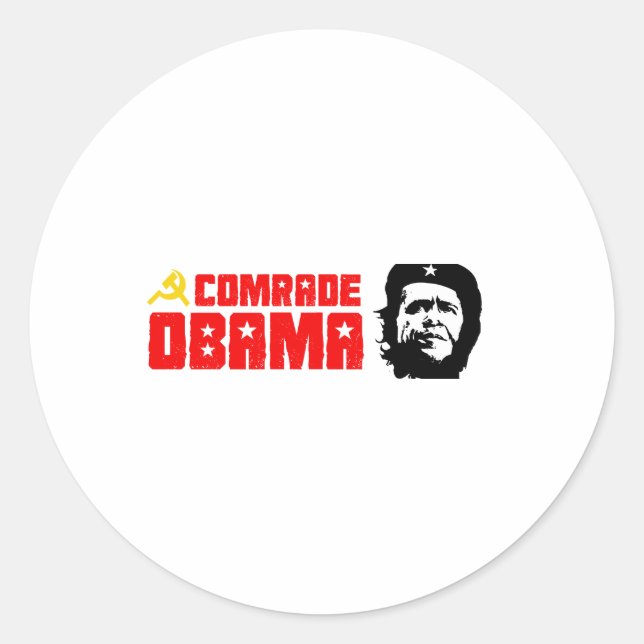 Sticker Rond Bumpersticker - camarade Obama rouge (Devant)