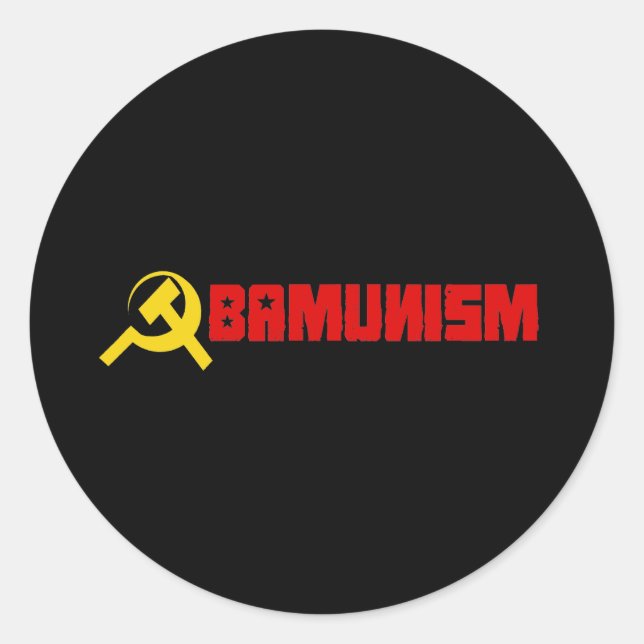 Sticker Rond Bumpersticker - Obamunisme rouge (Devant)