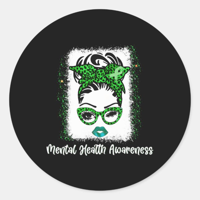 Sticker Rond Bun Mental Health Awareness Ribbon Mois Mai 2022 (Devant)